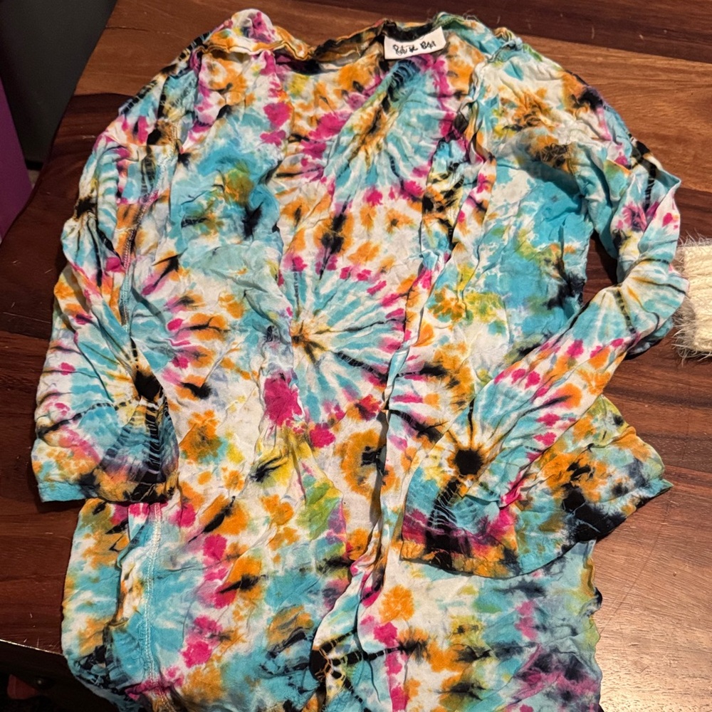 Rat & Boa Multicolor Tie-Dye kimono style